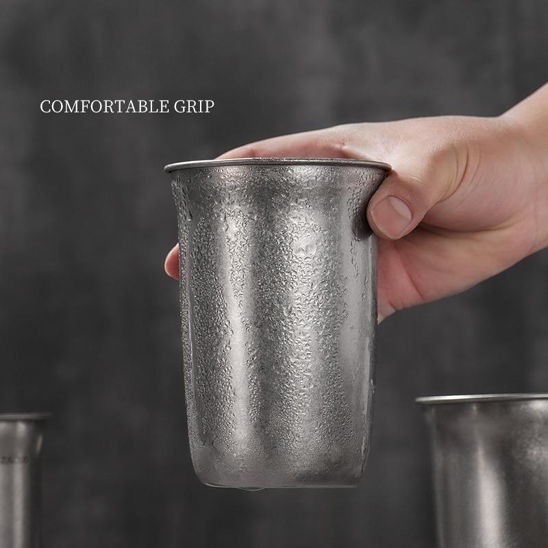 800ML Retro Stainless Steel Cups Large Capacity Beer Glass Drinking Beer Mug Metal Travel Drink Cup Bar Accessories