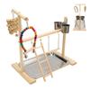 Bird Playground Safe Bite Proof Relieve Boredom Wood Parrot Playstand Stand for Birds Parrots