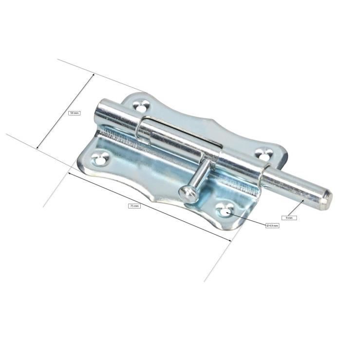 Verrou De Porte KOTARBAU Pêne Coulissant De Porte, De Meuble, Acier Robuste, Revêtement En Poudre, Montage Rapide, Argent, 75 Mm