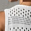Elegant Knitted Hollowed Out Vest Dress Comfortable Beach Cover Up Dress for Pool Parties and Beach Vacation
