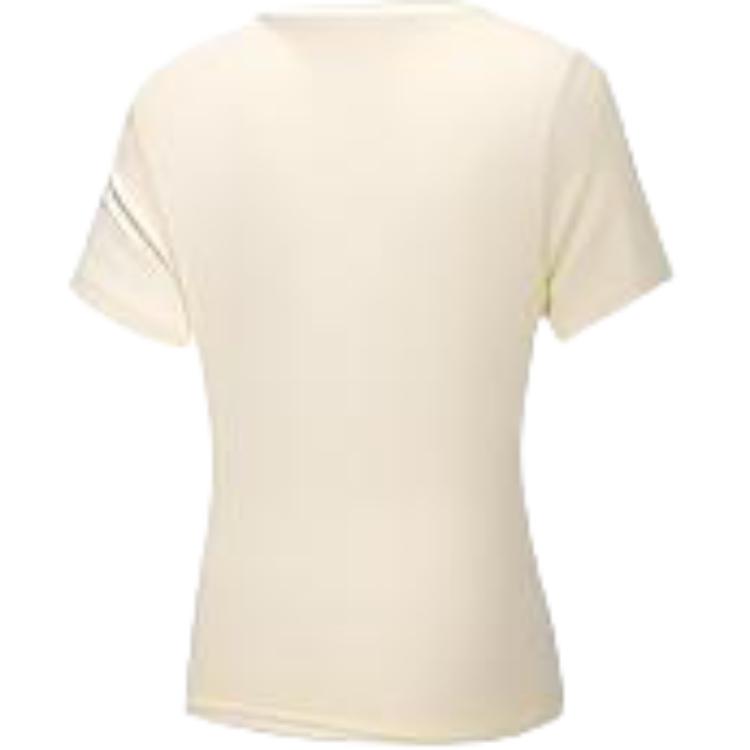 Anta Comfortable Simple Versatile Solid Color Round Neck Pullover Casual Sports Short Sleeve T-Shirt Women T-Shirt Cream-Yellow 162537133-3