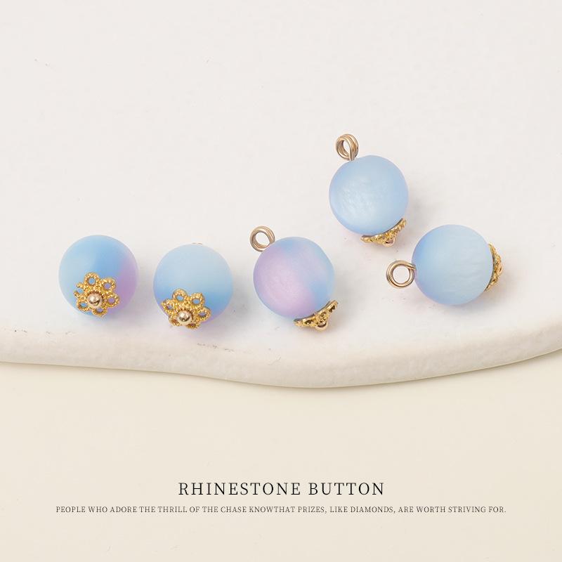 5pcs Flower Tray Gradually Change Color Buttons Chinese Style Tang Style Cheongsam Hanfu Button Shirt Cardigan Sweater Round Bead Buttons