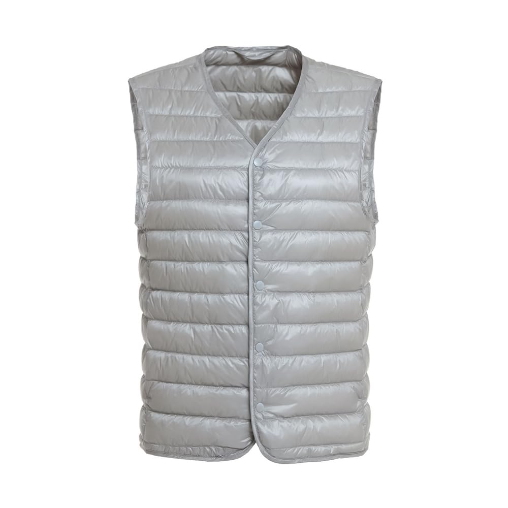 LIYURLTA Ultralight Inner Down for Fall and Includes Storage LIY50 Men's Vest, Collarless, Water-Repellent, Lightweight, Warm, Cold-Wearing, Thin,