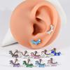 Elegant T Bar Threaded Cartilage Piercing Earring Modern Curved Designs Body Jewelry
