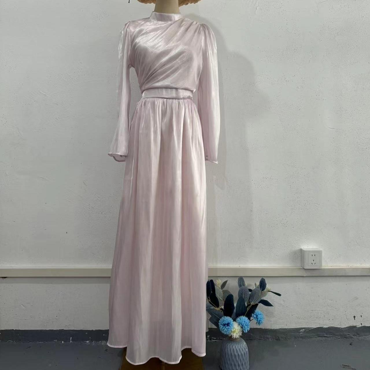 

GMXIA Платье-полуводолазка женское с длинным рукавом юбка для перерыва на чай S розовый