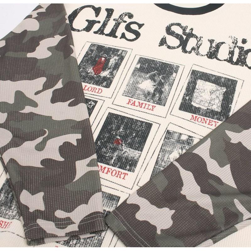 Magic Bear 2026 American Street Camo Long Sleeve Sweatshirt Teens Loose Fit Round Neck Waffle Fabric Casual Sport Top