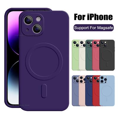 Für Magsafe Kabelloses Laden Magnetische Hülle für iPhone 14 8 7 Plus SE 2022 2020 XR XS 12 11 14 13 Pro Max Flüssigsilikonhülle