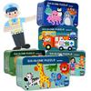 Baby Puzzle Montessori Lernspielzeug Holzpuzzle Tier Zuordnungsspiele Eisenbox Holzpuzzles Für Kinder Kinder 2 3 4 Jahre