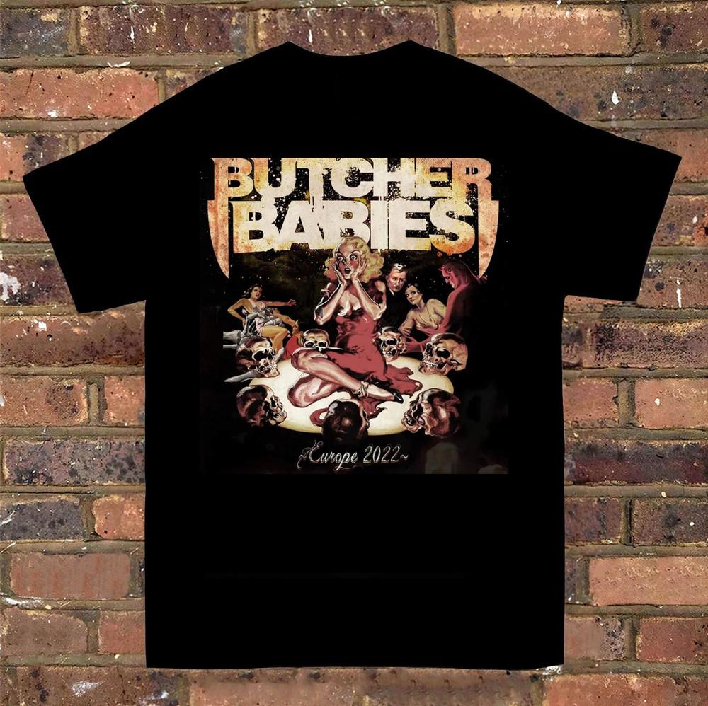 Butcher Babies Tour 2022 Cotton Black Men T Shirt S to 2345XL Gift Fans BE611 Unisex T-Shirt S
