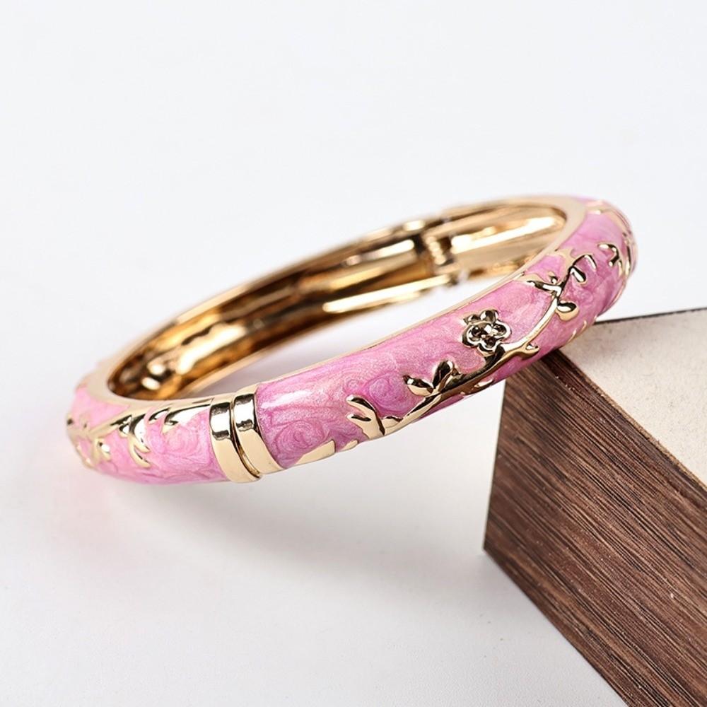 Bracelet à Fleurs Traditionnel Coloré pour Femme Mode Vintage Bracelet Cloisonné Filles