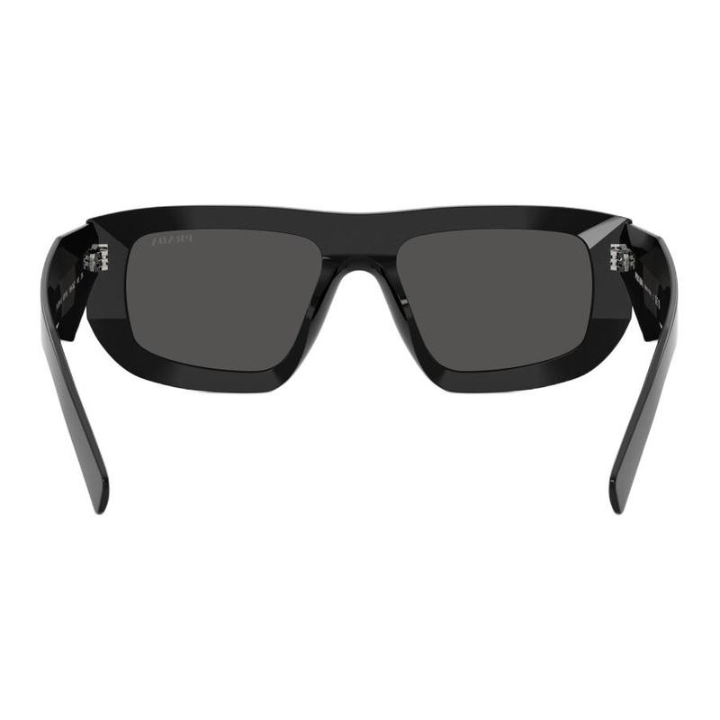 Prada Temple Branding Acetate Square Sunglasses Women's Black