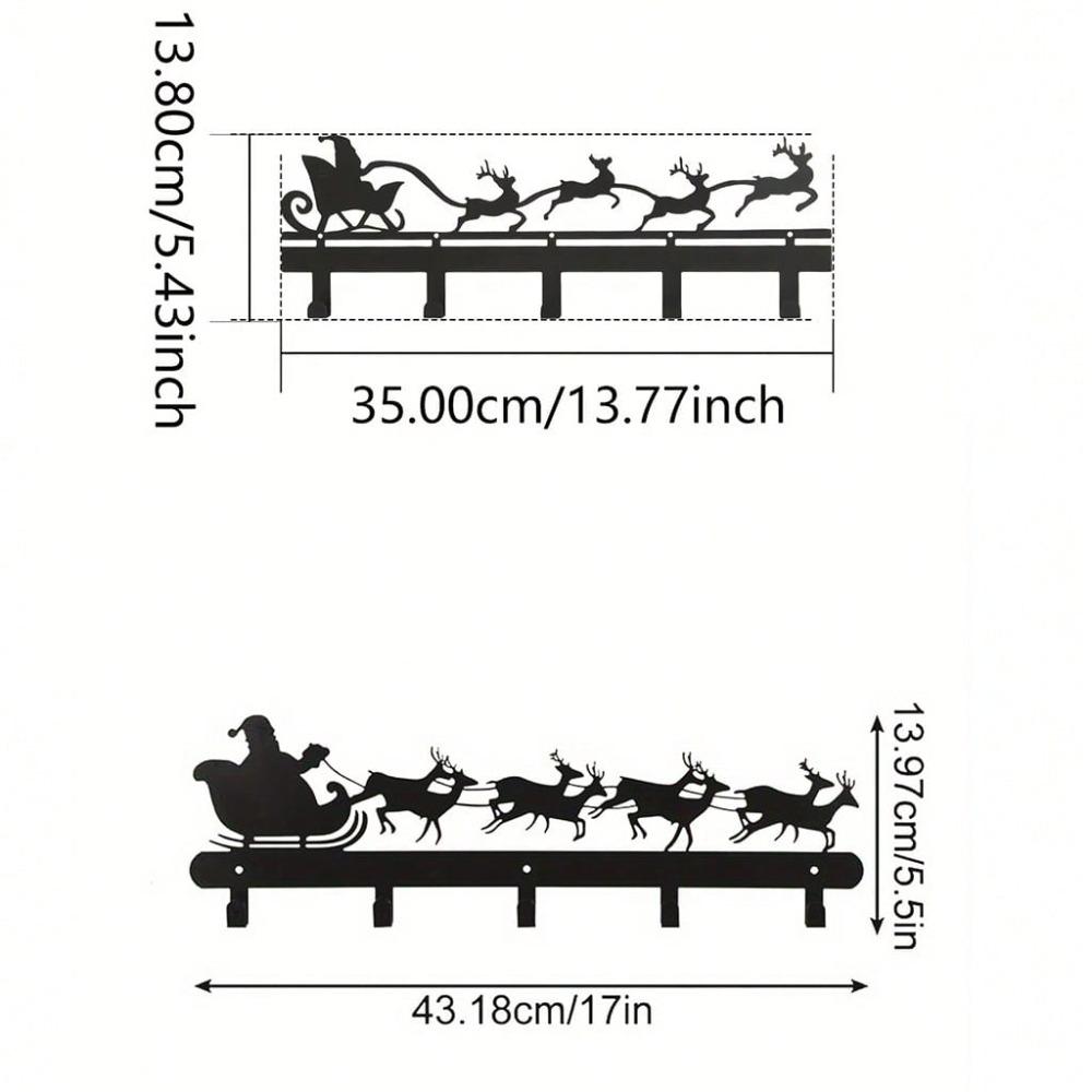 1 szt. Vintage Święty Mikołaj Renifer Sanie Metalowa Sztuka Ścienna, Boże Narodzenie Żelazna Dekoracja Domu Świąteczny Prezent