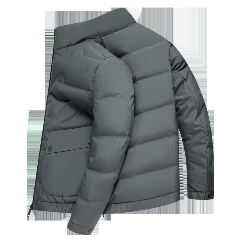 New Autumn and Winter 90 White Duck Down Simple Solid Color Young and Middle-aged Men's Versatile Down Jacket with Stand-up Collar