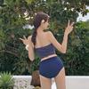 Swimsuit Women's Sexy Tube Top Split Triangle High Waist Slim Vacation Swimsuit