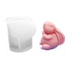 Rabbits Shaped Silicone Mould Heat Resistant Easy Cleaning Detailed Easters Candle Making Supplies
