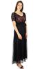 Bimba Womens Full Length Maxi Dress Black Net Prom Party Lace Gown