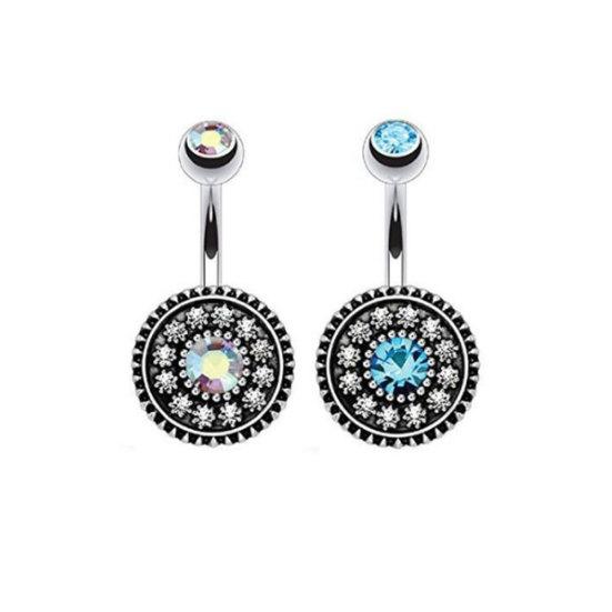 

2шт женщин хирургическая сталь круглый пупок кольца пирсинг ювелирные изделия