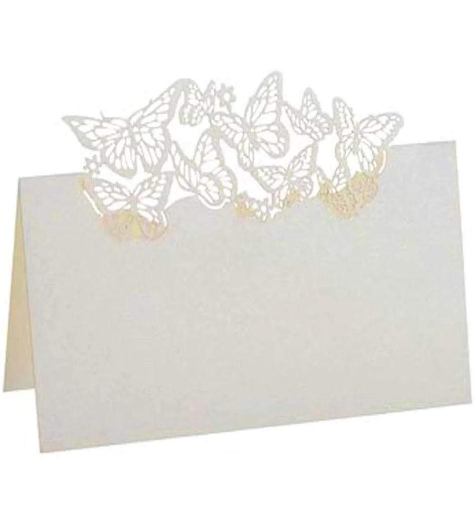 50pcs Seat Card Butterfly Hollow Heart Table Card Wedding Name Sign In Table Wholesale Table Numbers Wedding Thank You Cards