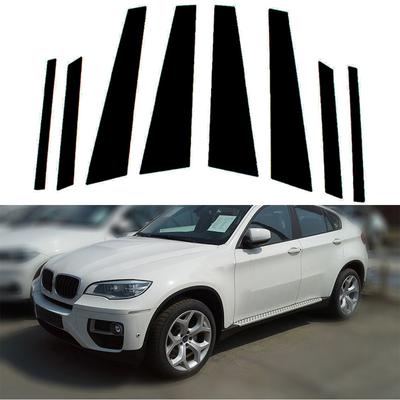 8pcs/set Car Door Window Column BC Pillar Post Trim Stickers Exterior Accessories For BMW X6/E71 2008-2014