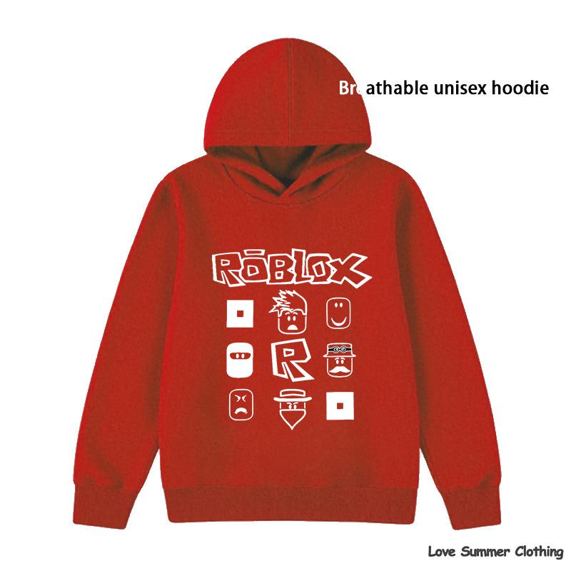 Roblox Casual Pullover Hoodie for Boys Age 4-14 with HD Print Thin Boys Pullover Sale Simple Girls Casual Wear Fall Hoodie Long Sleeve Back To School