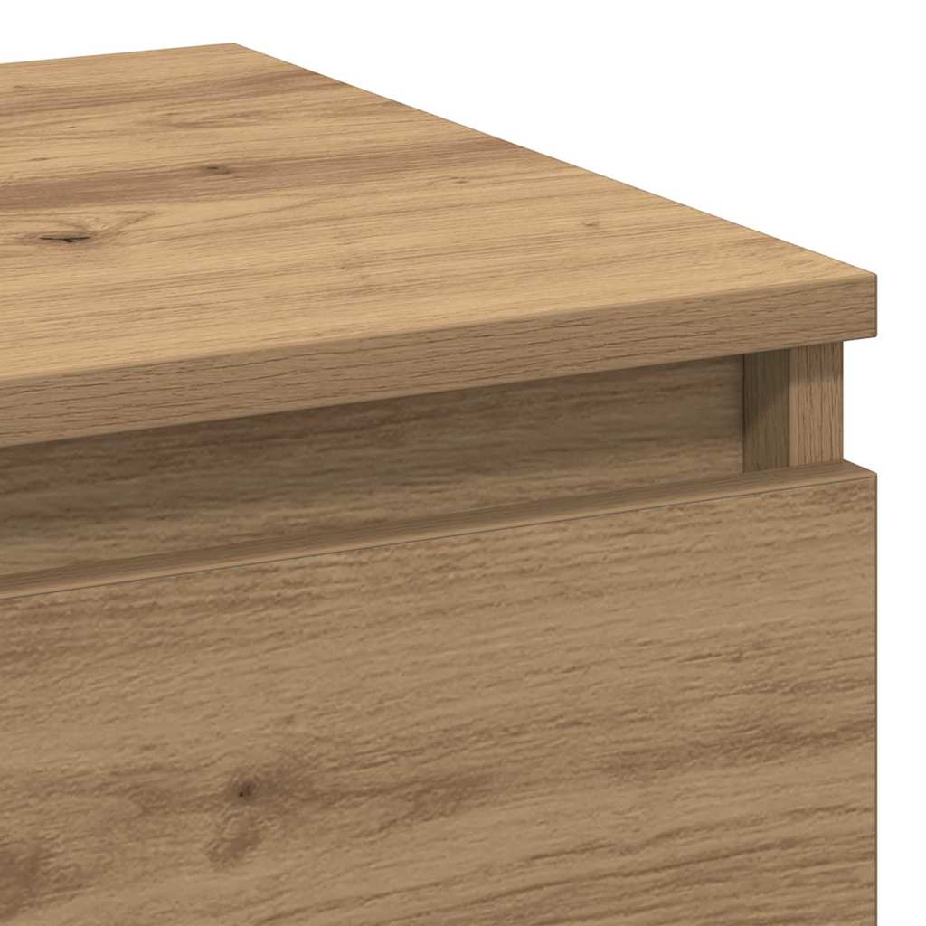 Nightstand Oak Effect Handcrafted 40 x 35 x 50 cm Engineered Wood