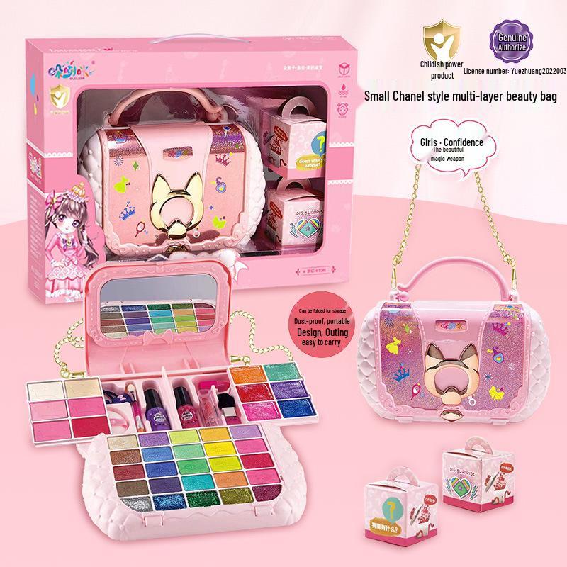 Prinzessin Make-up Set für Mädchen - Kosmetikkoffer mit Lippenstift & Nagellack