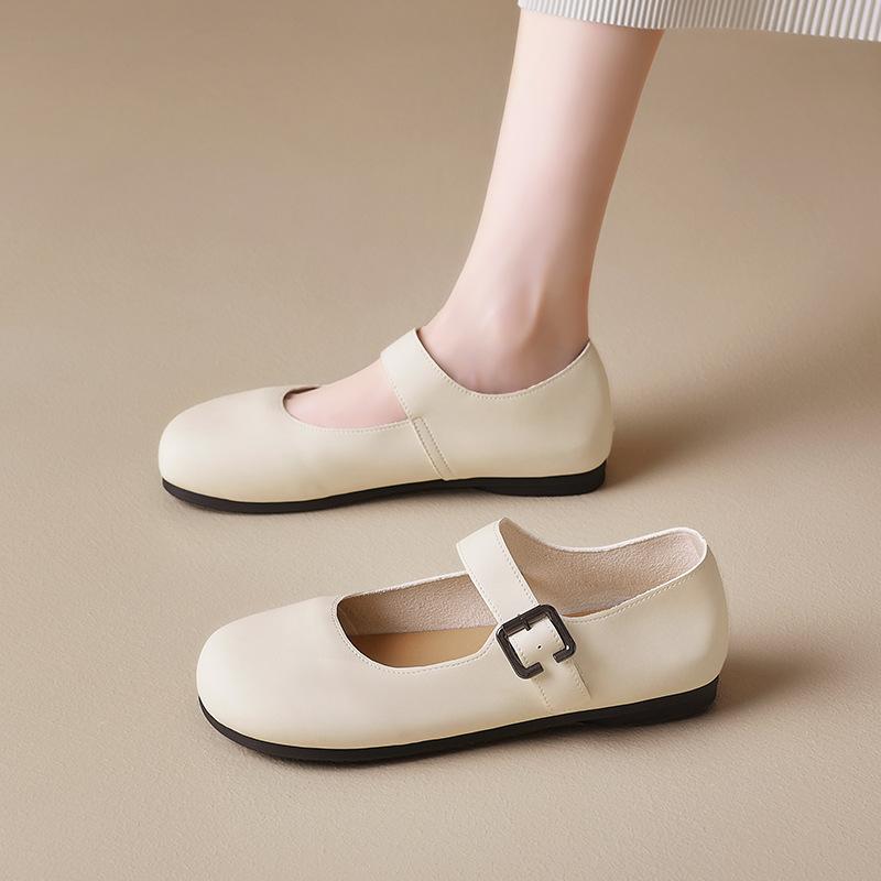 Augustine soft-soled French Mary Jane women's shoes 2025 new autumn flat-soled single shoes small leather shoes women's skirt