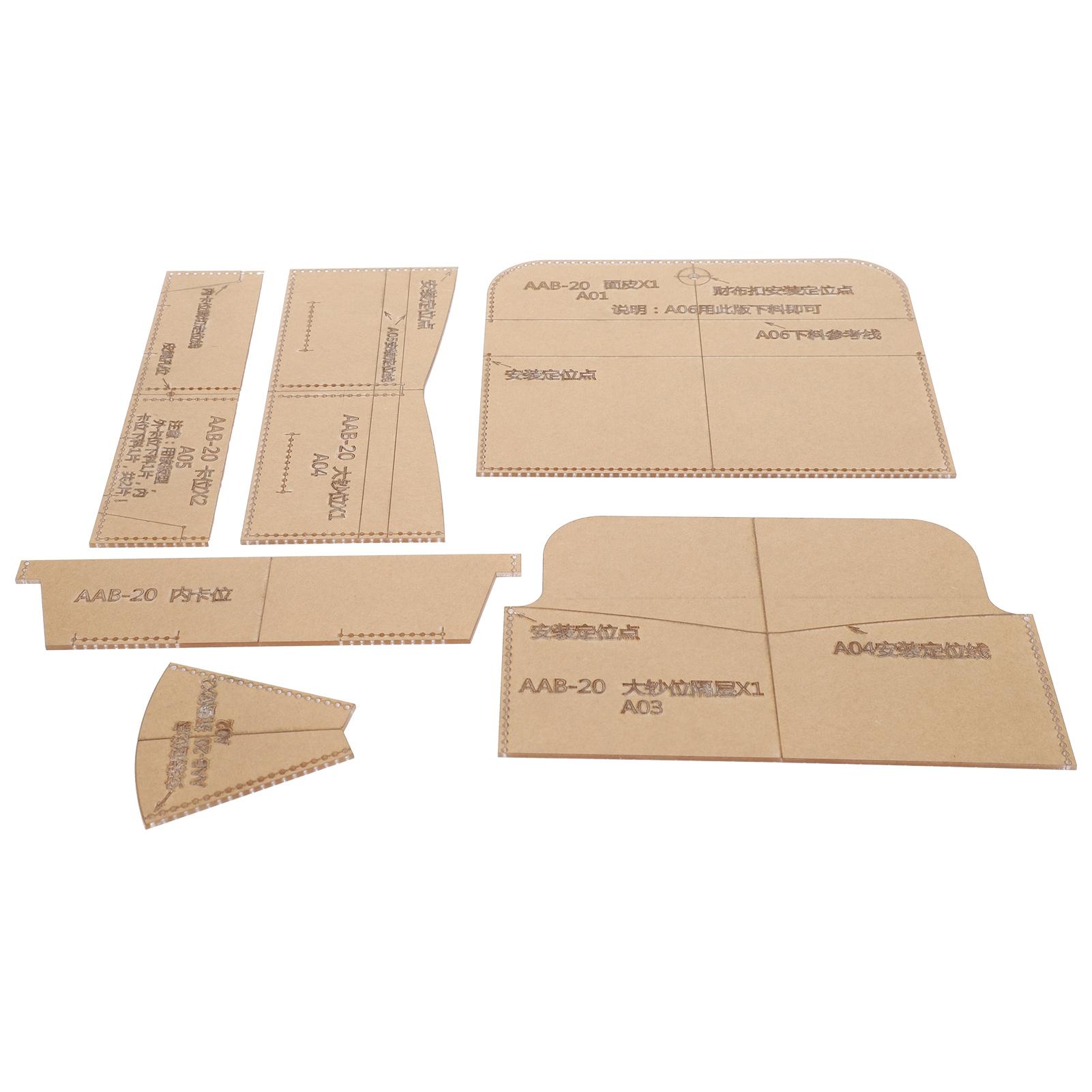 6 шт. акриловый шаблон длинный кошелек DIY ручная работа кожаный шаблон форма инструменты для рукоделия