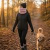 Unisex DoubleLayer Fleece Lined Knitted Neck Warmer for Winter Pink