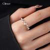 French Simple Zircon Round Pearl Ring Index Finger Ring Exquisite Temperament Jewelry