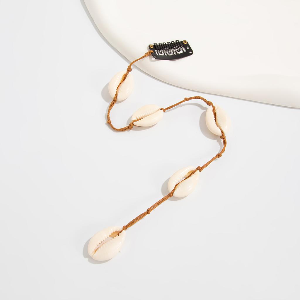 Beach Conch Starfish Scallop Tassel Hair Accessory for Women DIY Summer Beach Long Pendant Braided Wax Thread Hair Decoration Jewelry Charm Hair Clip