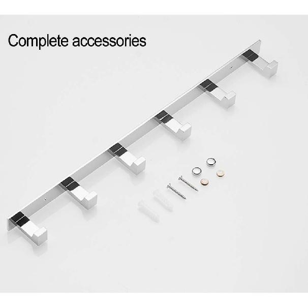Brass Chrome Coat Rack Wall Mounted with Hooks, Modern Heavy Duty Coat Hook Rail, Robe and Towel Hooks Rack for Bathroom, Entryway, Mudroom, Hats