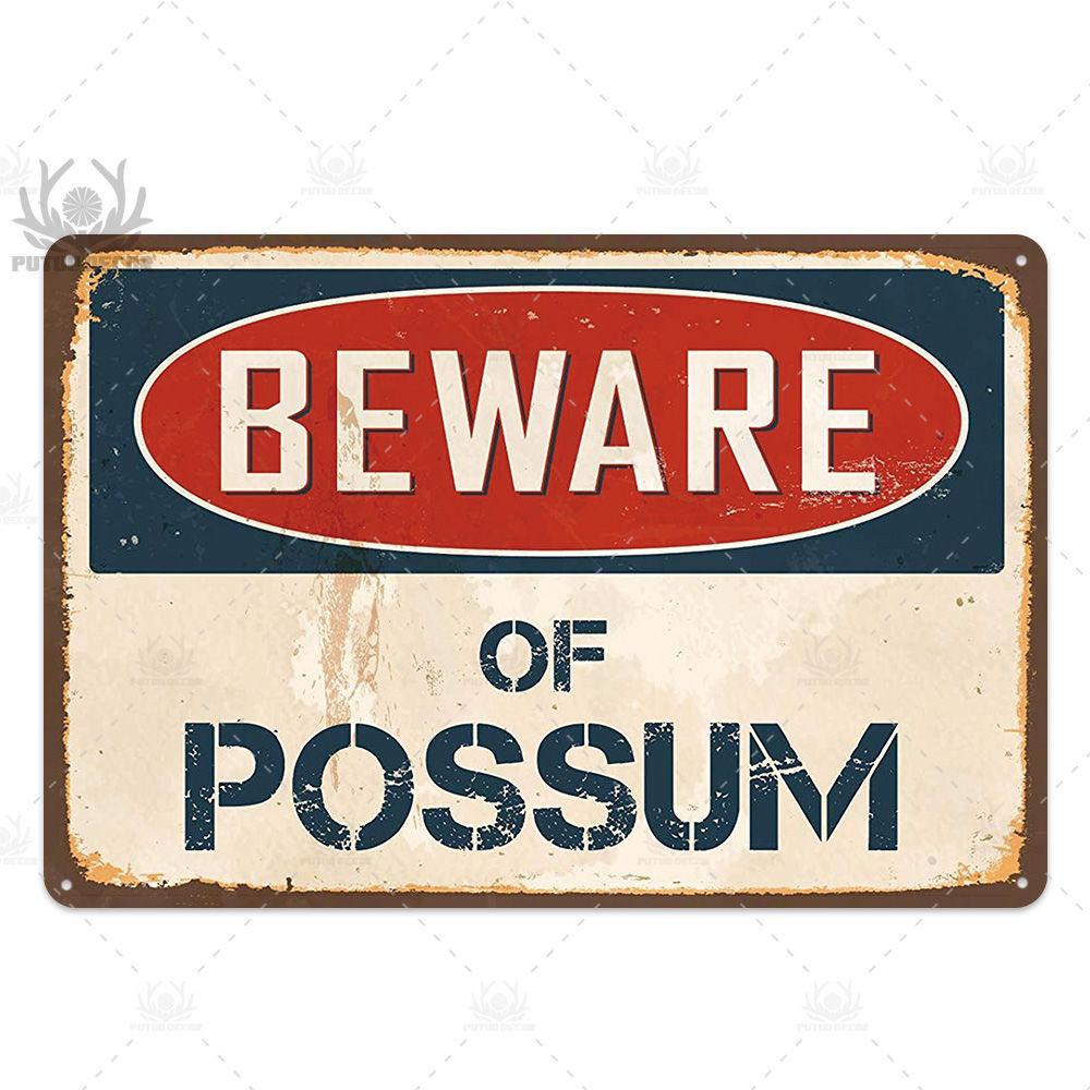 Putuo Decor Beware Vintage Tin Sign Funny Warning Danger Plaque Metal Wall Poster Painting for Room House Shop Bar Man Cave