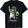 Waschbär St. Patrick's Kleeblatt Bier Lustiges St. Patrick's Day T-Shirt