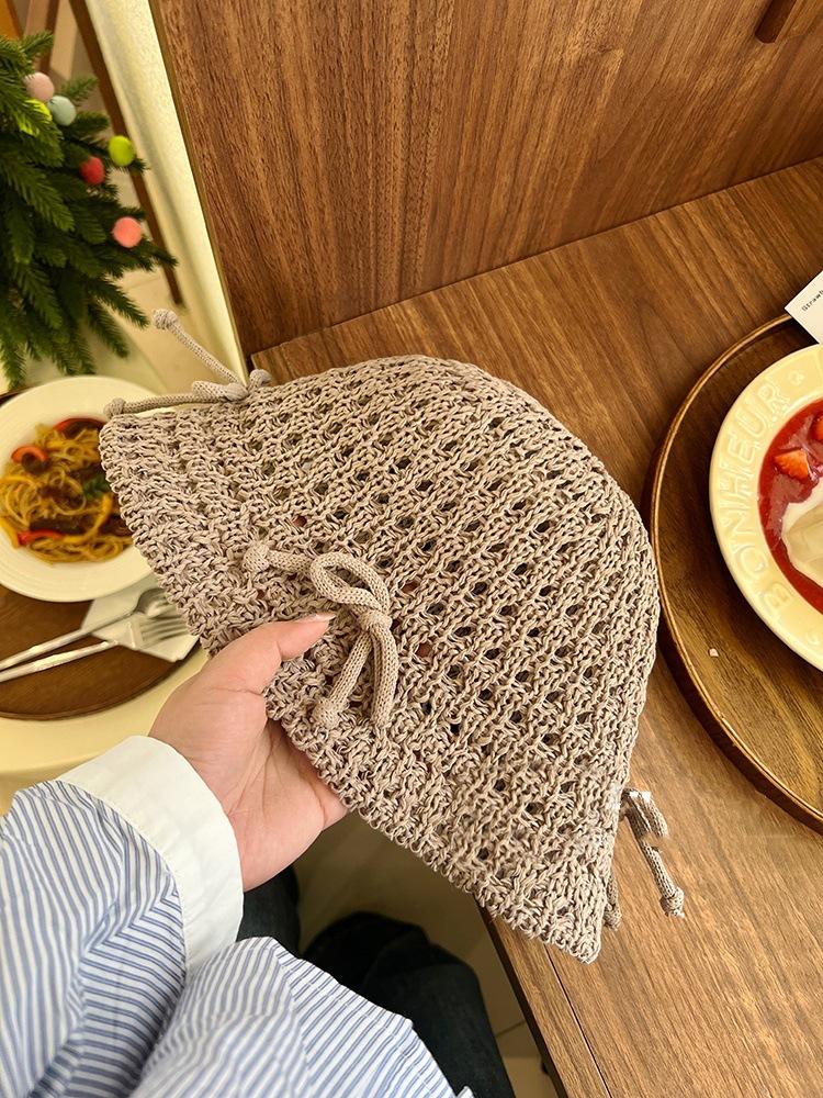 

Соломенная шляпа-панама детская летняя новая вязаная сетчатая шляпа-ведро дышащая шляпа-бассейн