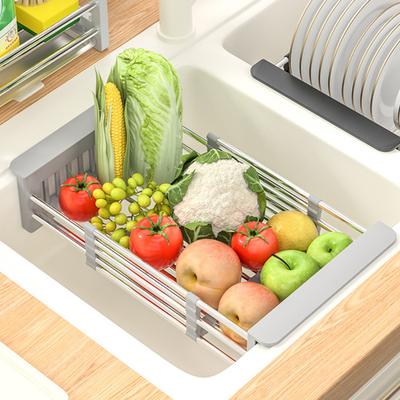 Sink Drainer Basket Strong Load Bearing Storage Anti-corrosion Modern Dish Plate Vegetable Fruits Drain Kitchen Supplies