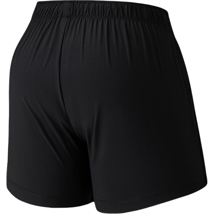Anta Running Series Solid Color Mid Waist Breathable Versatile Straight Leg Sports Shorts Women Shorts Black 162535504-1