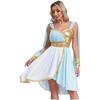 Sleeveless Chiffon Dress for Women Gold Stamped Irregular Design with Cuffs Hidden Zipper