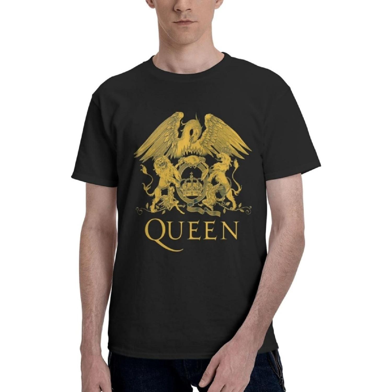 MADABO для Queen Band Унисекс-Взрослый Круглый вырез Короткий рукав Хлопковая футболка Черный S