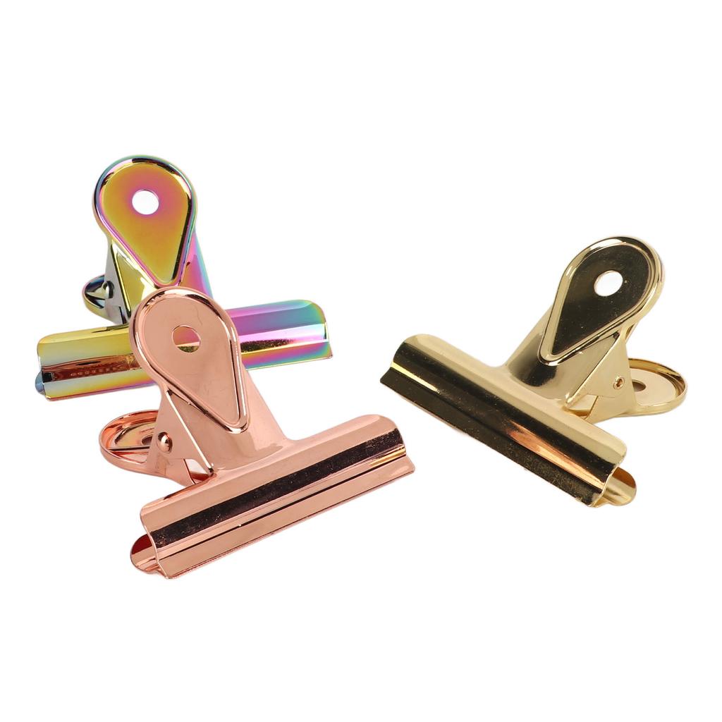 3Pcs Elliot Folders 65mm Assorted Colors File Paper Clips for Office Home School