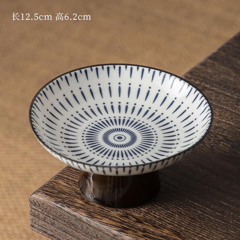 Čínska keramická miska na ovocie Modrobiely porcelán Vysoká noha Tanier na čajové pečivo Vynikajúci keramický šperk Tácka na odkladanie čajových šálok
