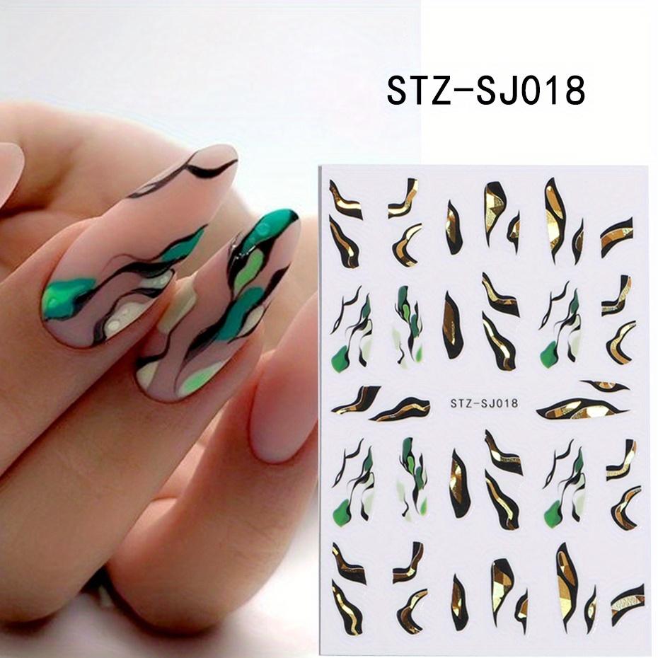 

3D Наклейки для ногтей с цветами, Золотые листья, Цветочные переводные наклейки, Самоклеящийся пластиковый слайдер для маникюра, Украшения для нейл-арта