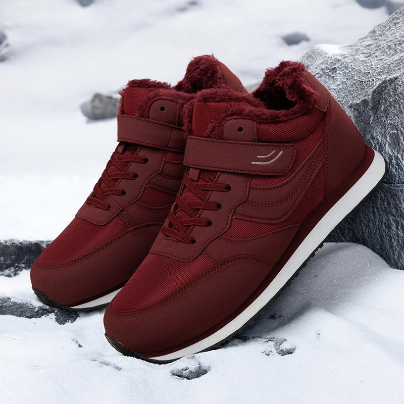 

Свободная нескользящая обувь для пожилых женщин, обувь для ходьбы, бархатная теплая обувь для мам среднего и пожилого возраста, высокие хлопковые ботинки, женские зимние ботинки 35