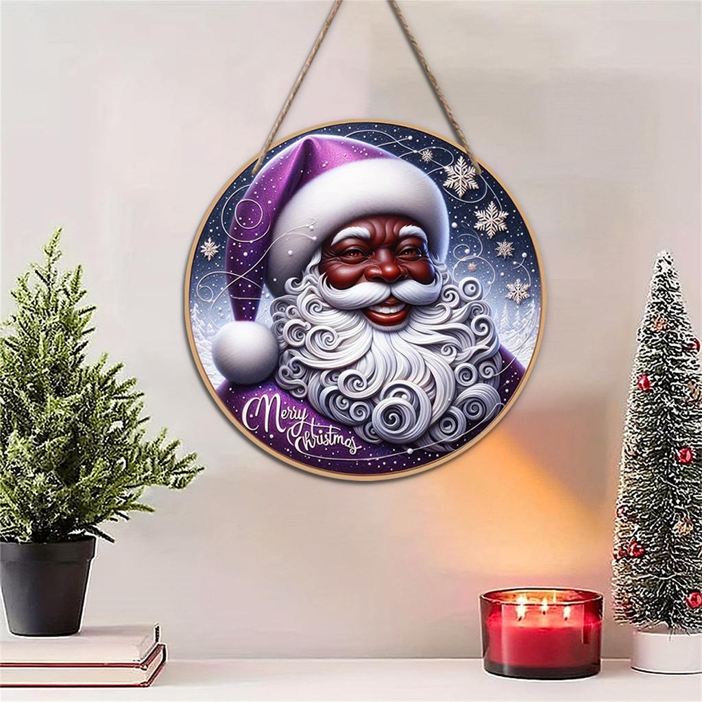 Christmas Wooden Door Hangings, Christmas Festive Atmosphere Set Off Hanging Decorations, 2D Hangings Realistic Scene