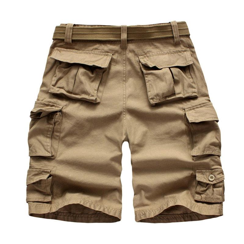 2026 New Fashion Military Cargo Shorts Men High Quality Cotton Casual Multi-pocket Men's Summer Shorts ( With Belt )