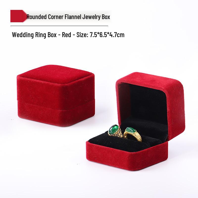 Rounded Corner Plush Jewelry Storage Box for Bracelets, Rings, and Necklaces