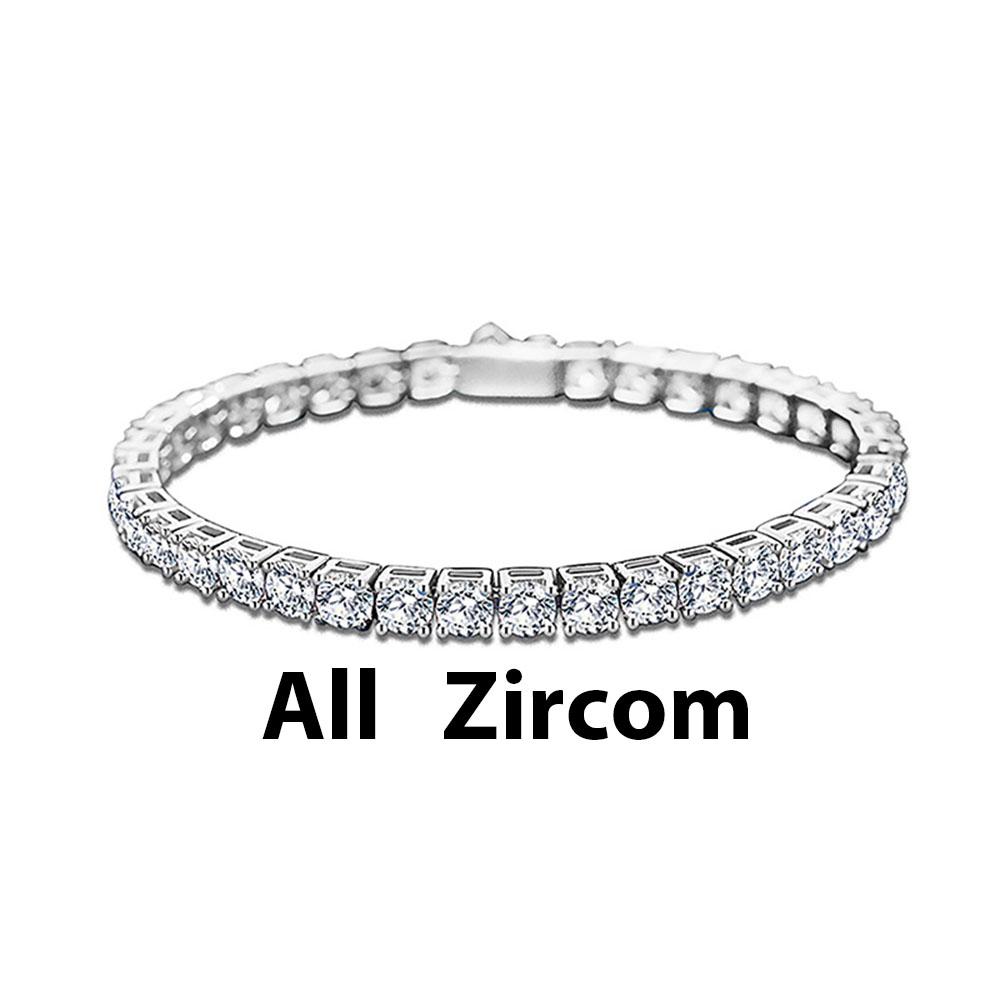 2.5/3/4/5mm Moissanite Tennis Bracelet 925 Silver Plated White Gold Bracelet for Women Man Sparkling Party Jewelry 15cm&2.5mm