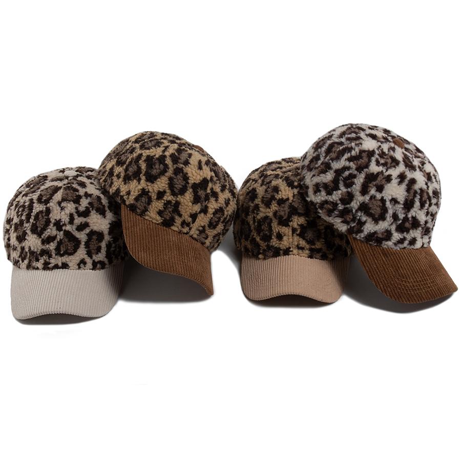 Corduroy Leopard Baseball Cap Women Winter Warm Snapback Casual Autumn Vintage Hat Fashion Men Female Caps Girls Adjustable