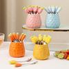 Pineapple Carrot Ceramic Fruit Forks Set Ins Style Stainless Steel Fork for Tasting Salad