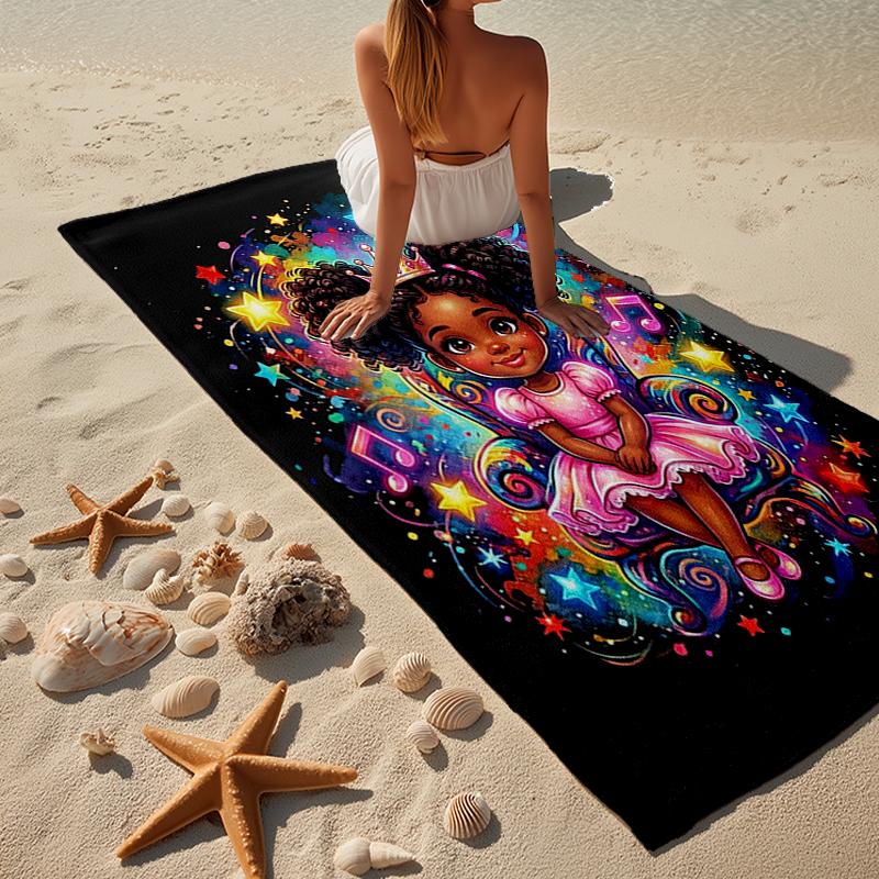 Galactic Princess Adventure Beach Towel, Super Soft Microfiber, Gift for Her/Him, Birthday, for Pool, Beach, Travel, Home Decor Fan gifts